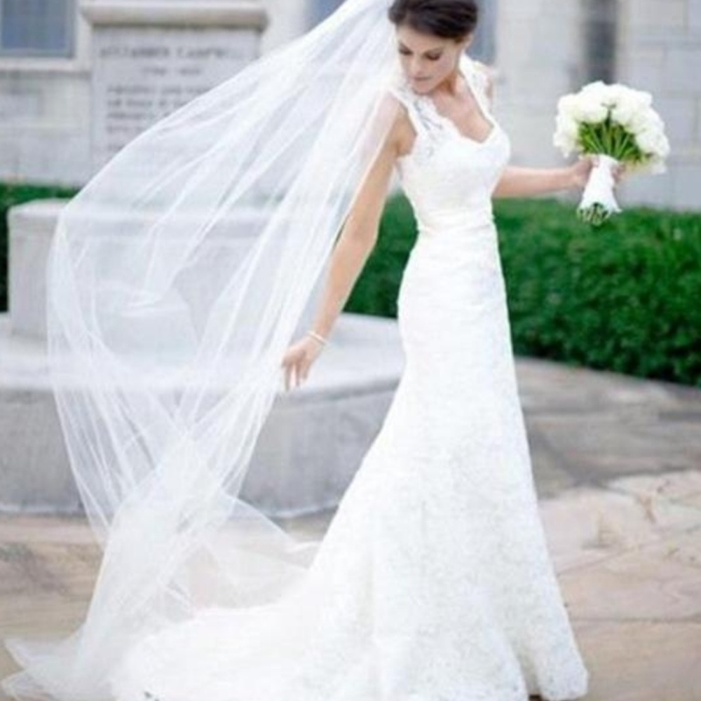 Ivory Cathedral Length Veil - Soft Tulle Bridal